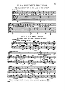 No.32 But thou didst not leave his soul in Hell: Recitative and Aria for tenor by Georg Friedrich Händel