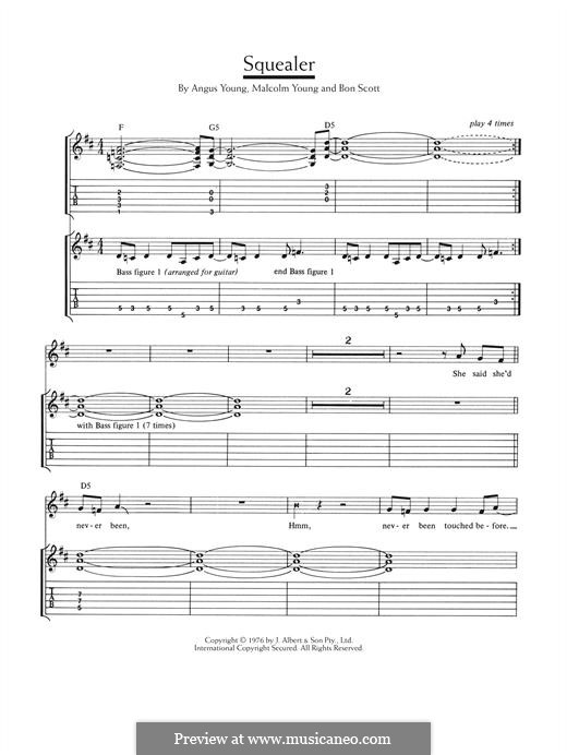 Squealer (AC/DC): Für Gitarre mit Tabulatur by Angus Young, Bon Scott, Malcolm Young