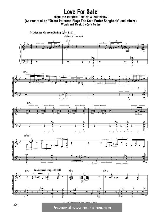 Love for Sale: Für Klavier by Cole Porter