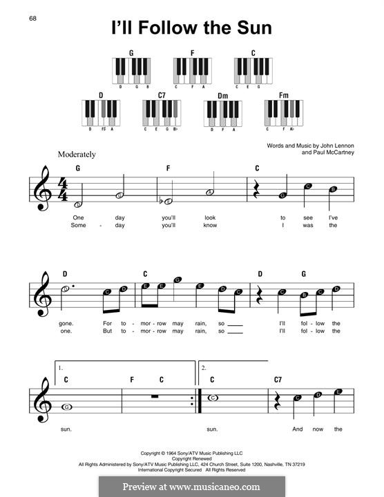 I'll Follow the Sun (The Beatles): Melodische Linie by John Lennon, Paul McCartney