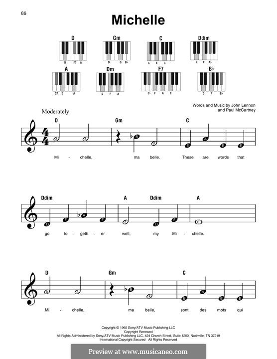 Michelle (The Beatles): Melodische Linie by John Lennon, Paul McCartney