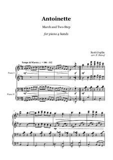 Antoinette: Für Klavier, vierhändig by Scott Joplin