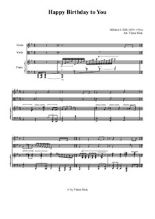 Zum Geburtstag viel Glück: Für Violine, Viola und Klavier by Mildred Hill