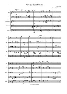 Vivo ego dicit Dominus (I am alive says the Lord): For wind quintet by Ludwig Senfl