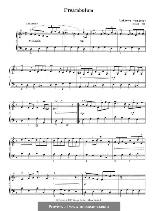 Preambulum: Für Klavier by Unknown (works before 1850)