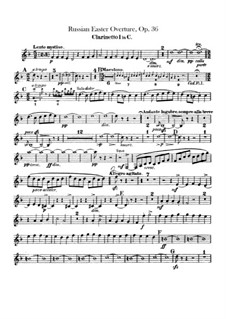 Russische Ostern, Op.36: Klarinettenstimmen by Nikolai Rimsky-Korsakov