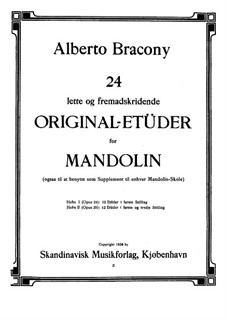 24 Original-Etüden für die Mandoline, Heft 2, Op.25: 24 Original-Etüden für die Mandoline, Heft 2 by Alberto Bracony