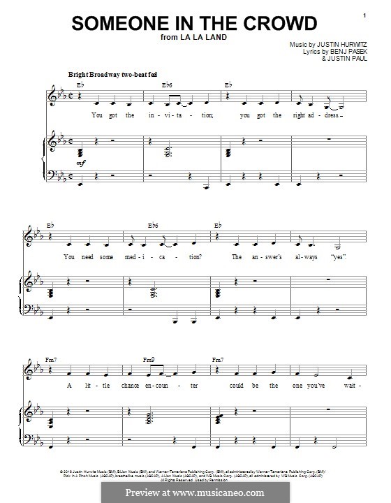 Someone in the Crowd (from La La Land) von J. Hurwitz - Noten auf MusicaNeo