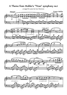 Sinfonie Nr.1 in D-Dur 'Der Titan': Theme, for piano solo by Gustav Mahler