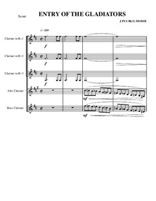 Einzug der Gladiatoren, Op.68: For quintet clarinets by Julius Fučík