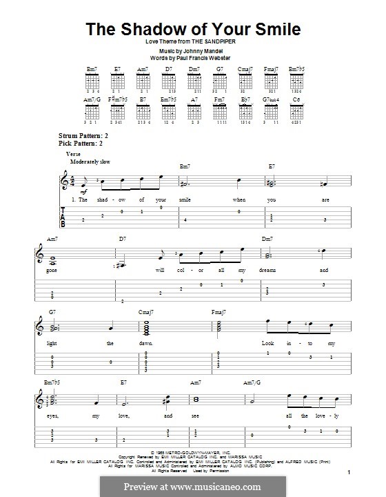 The shadow of your smile ноты для гитары. Smile charlie chaplin ноты. Smile tab. The shadow of your smile табы. Smile tab.
