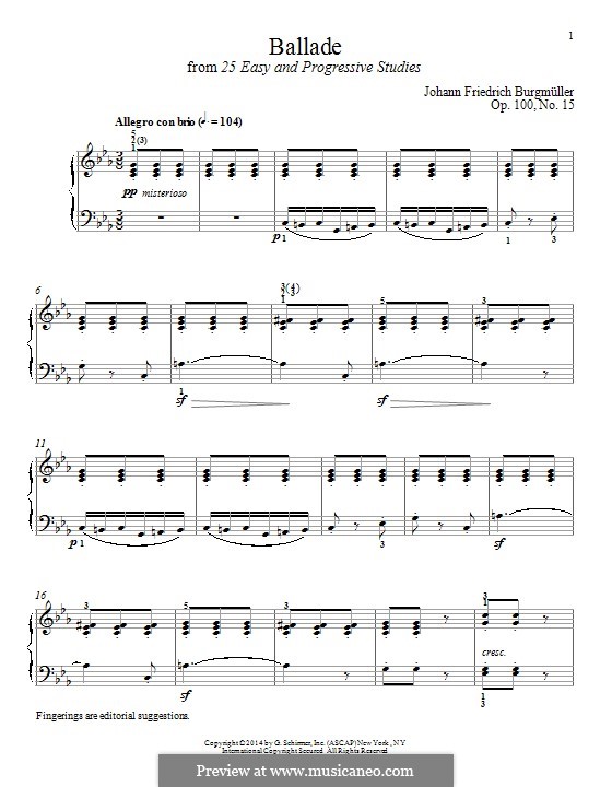 Nr.15 Ballade: Für Klavier by Johann Friedrich Burgmüller