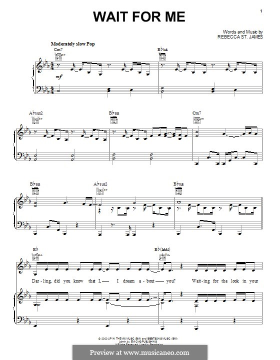 Wait for Me: Für Stimme und Klavier (oder Gitarre) by Rebecca St. James