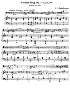 Nr.10 Oktober (Herbstlied): Für Cello und Klavier by Pjotr Tschaikowski