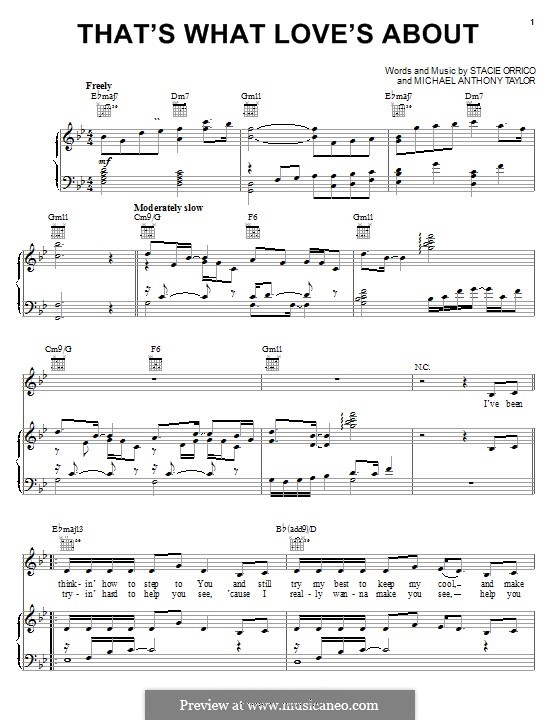 That's What Love's About: Für Stimme und Klavier (oder Gitarre) by Stacie Orrico, Michael Anthony Taylor