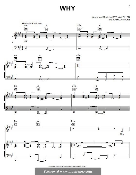 Why: Für Stimme und Klavier (oder Gitarre) by Joshua Moore, Bethany Dillon