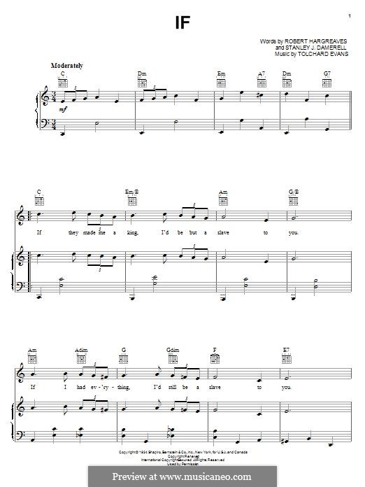 If (The Ink Spots): Für Stimme und Klavier (oder Gitarre) by Robert Hargreaves, Stanley J. Damerell, Tolchard Evans