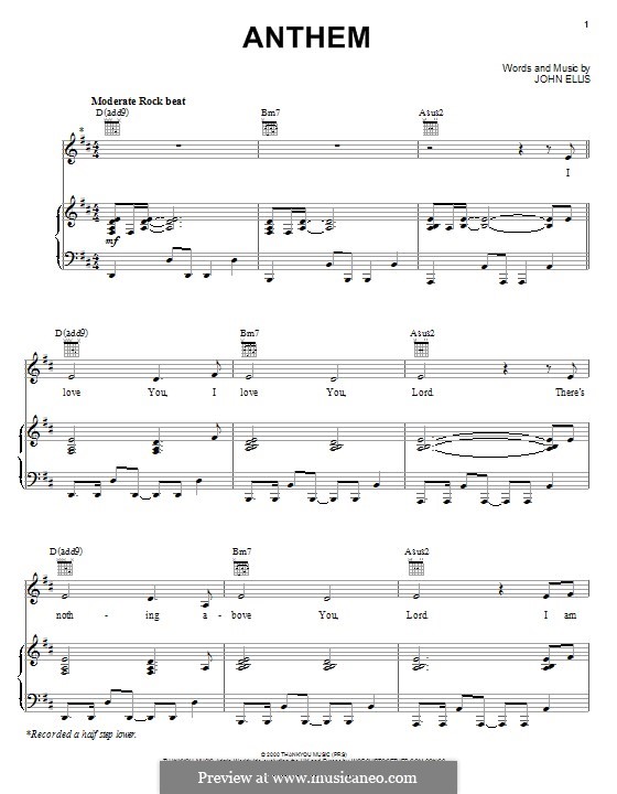 Anthem (Tree63): Für Stimme und Klavier (oder Gitarre) by John Ellis
