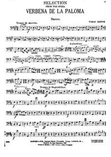 La verbena de la Paloma. Selection: Kontrabass-Stimme by Tomás Bretón