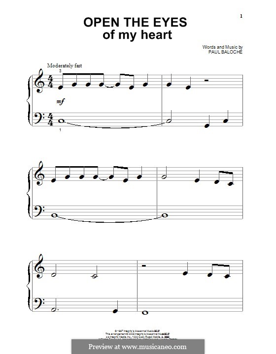 Open The Eyes Of My Heart Noten Open the Eyes of My Heart von P. Baloche - Noten auf MusicaNeo