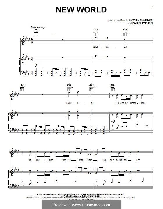 New World (TobyMac): Für Stimme und Klavier (oder Gitarre) by Toby McKeehan, Chris Stevens