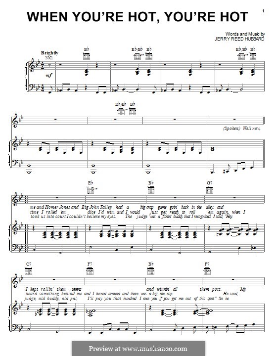 When You're Hot, You're Hot: Für Stimme und Klavier (oder Gitarre) by Jerry Reed