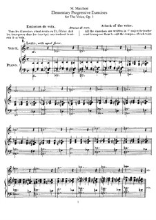 Elementary Progressive Exercises for Voice, Op.1: Elementary Progressive Exercises for Voice by Mathilde Marchesi