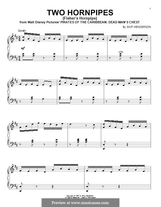 Two Hornpipes (Fisher's Hornpipe): Für Klavier by Skip Henderson
