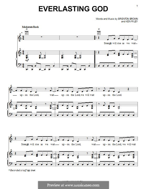 Everlasting God: Für Stimme und Klavier (oder Gitarre) by Brenton Brown, Ken Riley