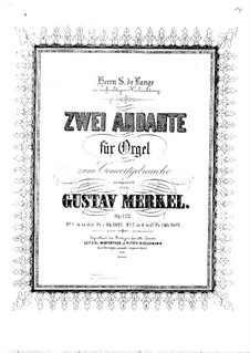 Zwei Andante für Orgel, Op.122: Zwei Andante für Orgel by Gustav Adolf Merkel