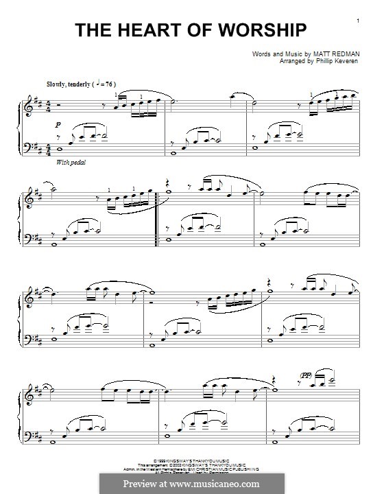 The Heart Of Worship (When The Music Fades): Für Klavier by Matt Redman