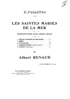 Les Saintes-Marie de la mer: No.2 Prière, for Organ by Emile Paladilhe