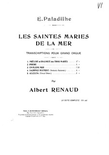 Les Saintes-Marie de la mer: No.4 Sacrifice rustique, for Organ by Emile Paladilhe