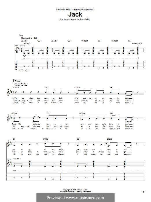 Jack: Für Gitarre mit Tabulatur by Tom Petty