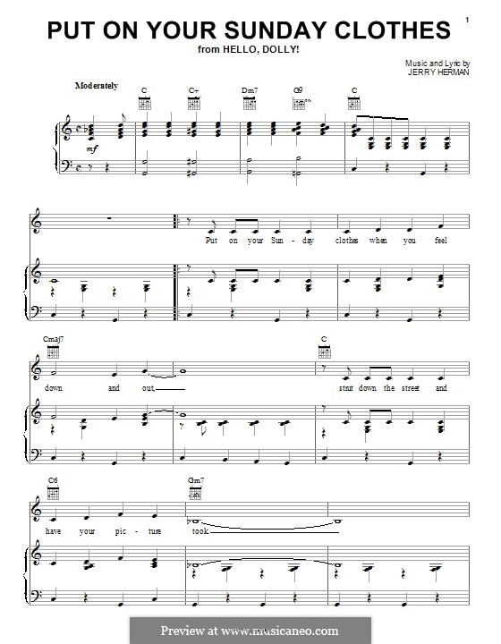 Put On Your Sunday Clothes: Für Stimme und Klavier (oder Gitarre) by Jerry Herman