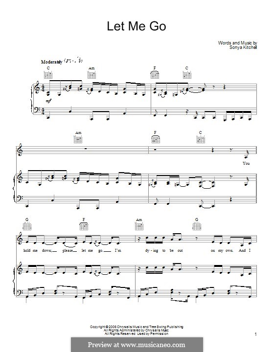 Let Me Go: Für Stimme und Klavier (oder Gitarre) by Sonya Kitchell