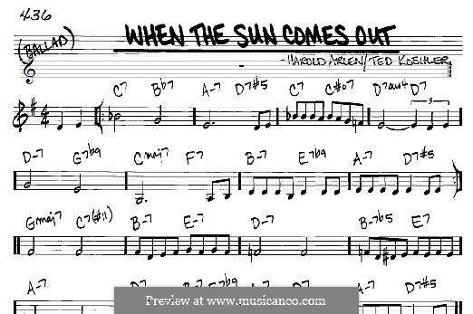 When the Sun Comes Out: For any instrument by Harold Arlen