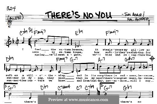 There's No You: For any instrument by Tom Adair, Hal Hopper