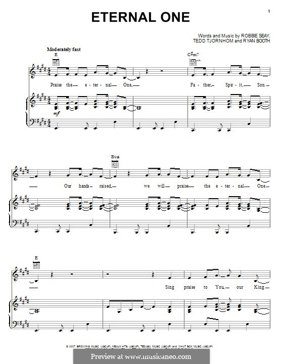 Eternal One (Robbie Seay Band): Für Stimme und Klavier (oder Gitarre) by Tedd Tjornhom, Robbie Seay, Ryan Booth