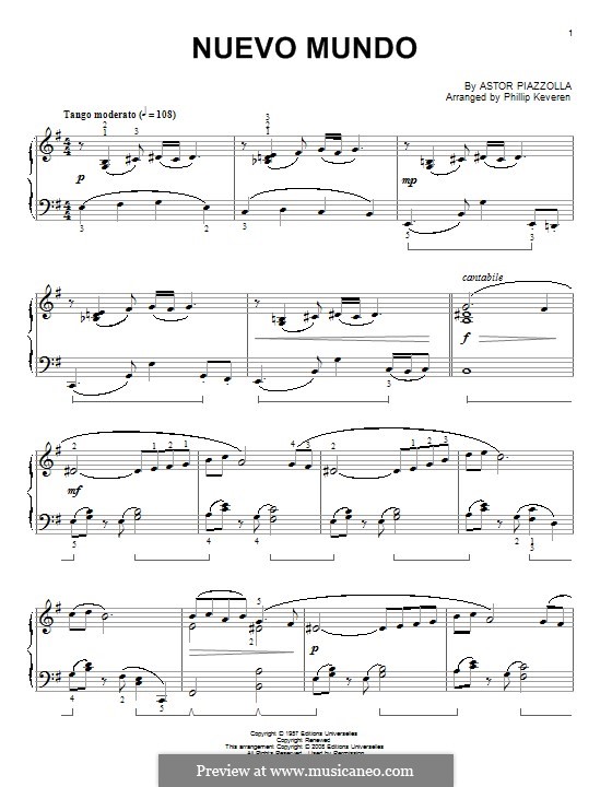 Nuevo Mundo: Für Klavier by Astor Piazzolla