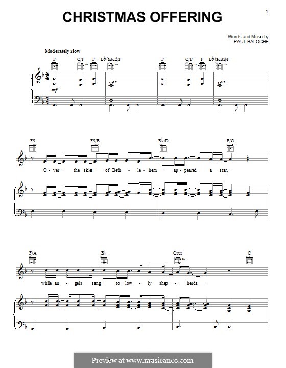 Christmas Offering (Casting Crowns): Für Stimme und Klavier (oder Gitarre) by Paul Baloche