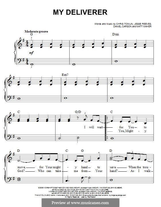 My Deliverer: Für Klavier by Chris Tomlin, Daniel Carson, Jesse Reeves, Matt Maher