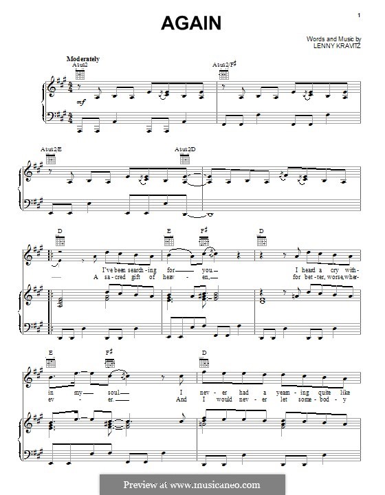 Again: Für Stimme und Klavier (oder Gitarre) by Lenny Kravitz