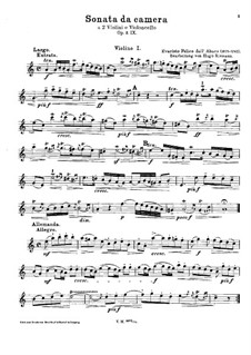 Sonata da Camera a tre per due violini e basso continuo, Op.3 No.9: Violinstimme I by Evaristo Felice Dall'Abaco