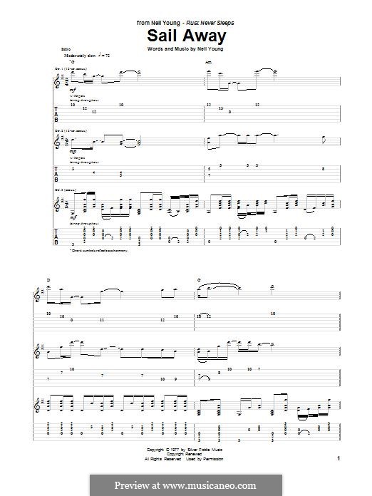 Sail Away: Für Gitarre mit Tabulatur by Neil Young