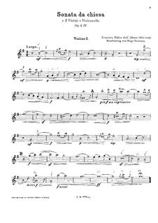 Sonata da Chiesa a tre per due violini e basso continuo, Op.3 No.4: Violinstimme I by Evaristo Felice Dall'Abaco