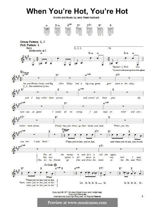 When You're Hot, You're Hot: Für Gitarre mit Tabulatur by Jerry Reed