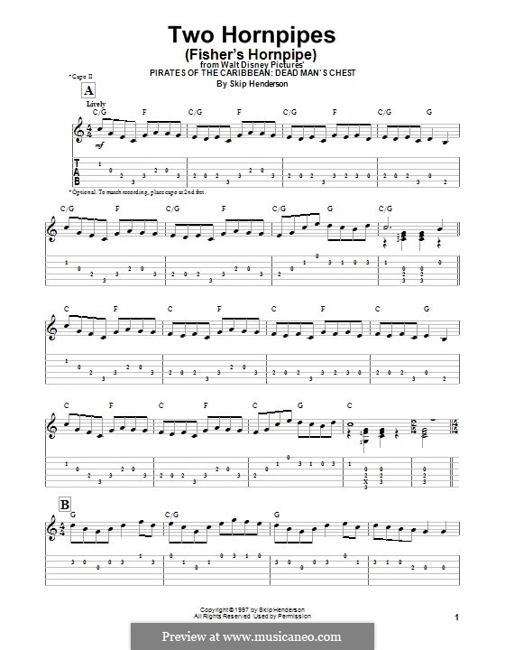 Two Hornpipes (Fisher's Hornpipe): Für Gitarre mit Tabulatur by Skip Henderson
