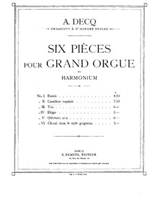 Sechs Stücke für Orgel: Nr.2 Kantilene by Adhemar Decq