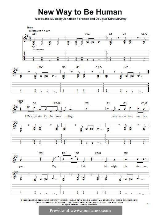 New Way To Be Human (Switchfoot): Für Gitarre mit Tabulatur by Doug McKelvey, Jonathan Foreman